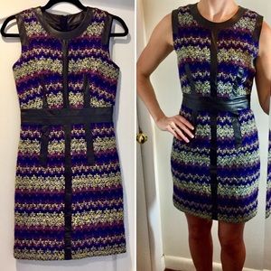 Milly 0 tweed leather dress EUC